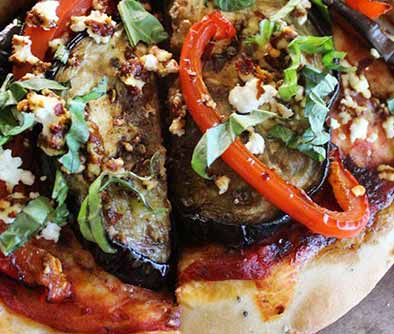 Roasted Eggplant Pizza